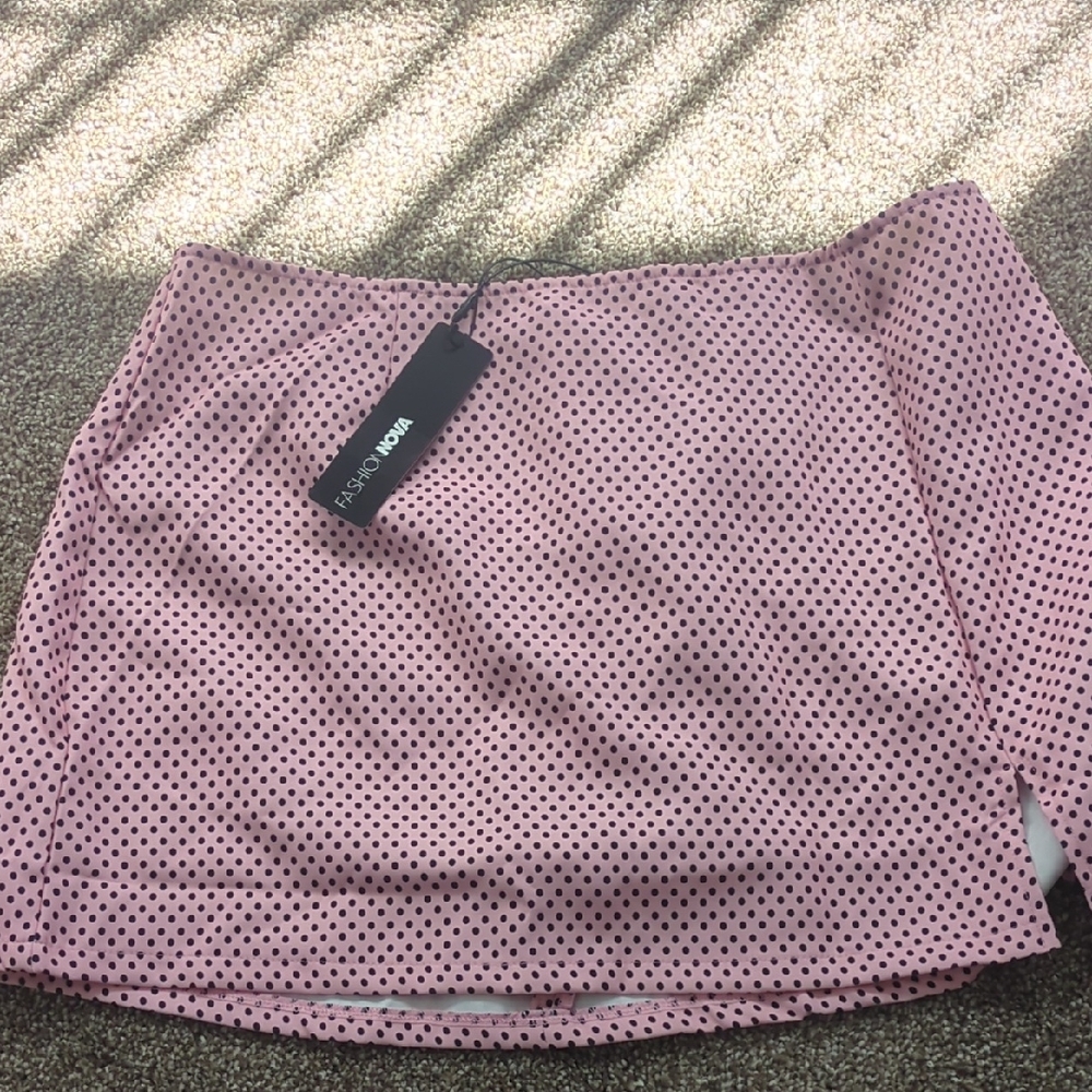 Fashion Nova Lilac Polka Dot Mini Skirt